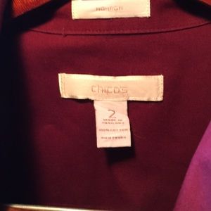 Women’s wine colored long sleeve blouse